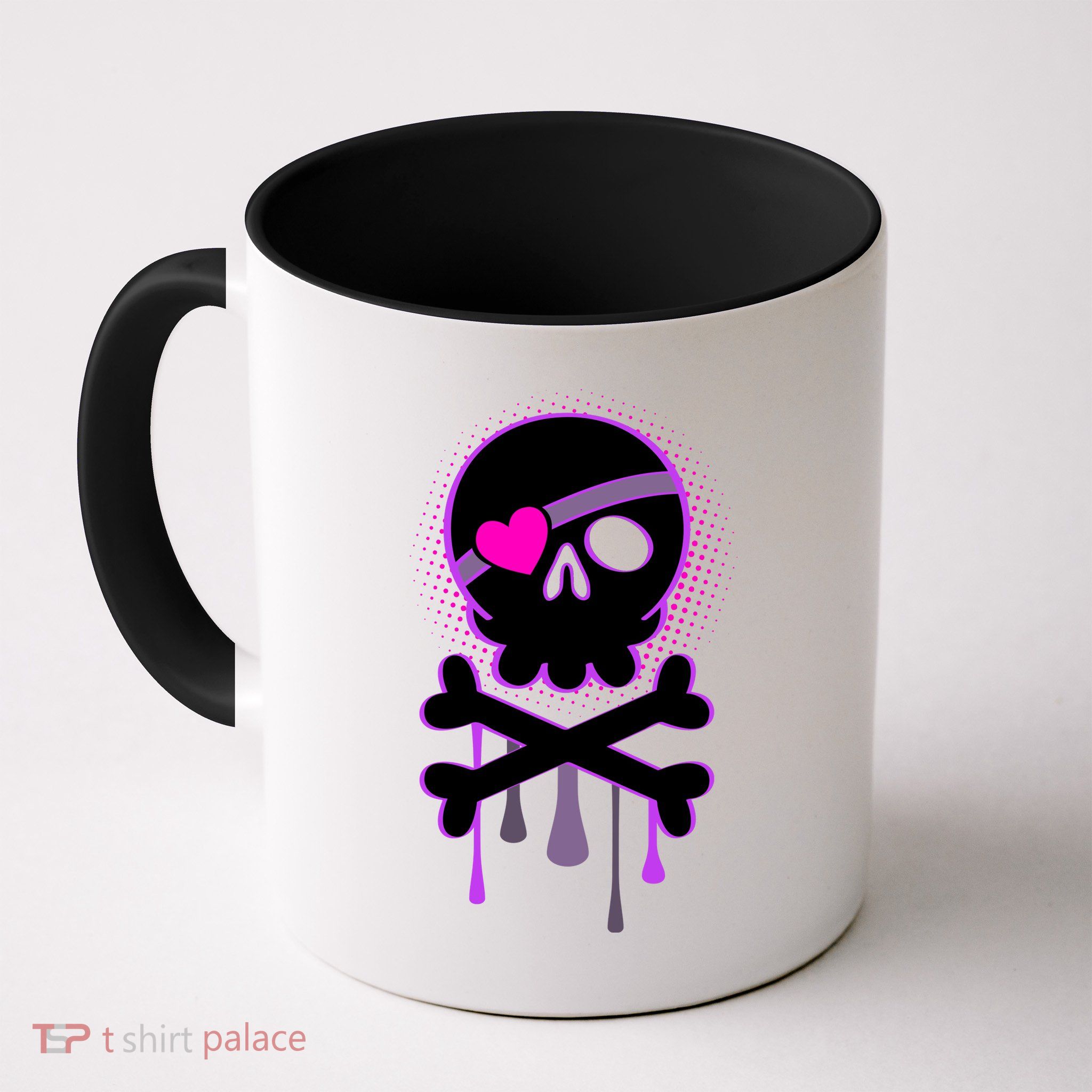 Cute Valentine Skull Eye Patch  Mug