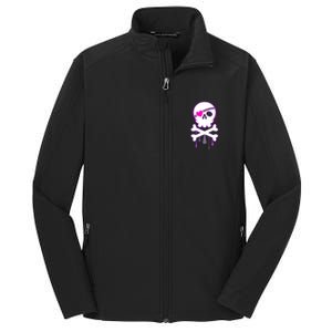 Cute Valentine Skull Eye Patch  Core Soft Shell Jacket