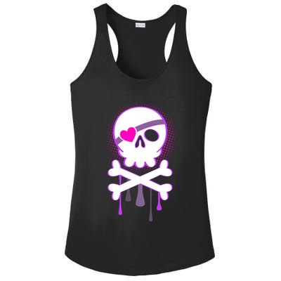 Cute Valentine Skull Eye Patch  Ladies PosiCharge Competitor Racerback Tank