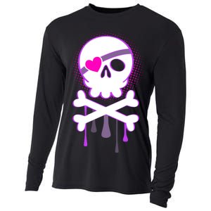 Cute Valentine Skull Eye Patch  Cooling Performance Long Sleeve Crew