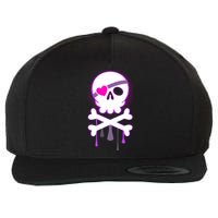 Cute Valentine Skull Eye Patch  Wool Snapback Cap