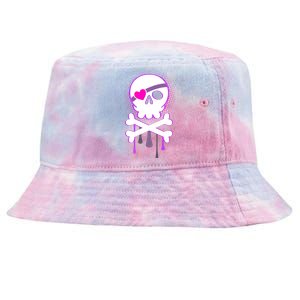 Cute Valentine Skull Eye Patch  Tie-Dyed Bucket Hat