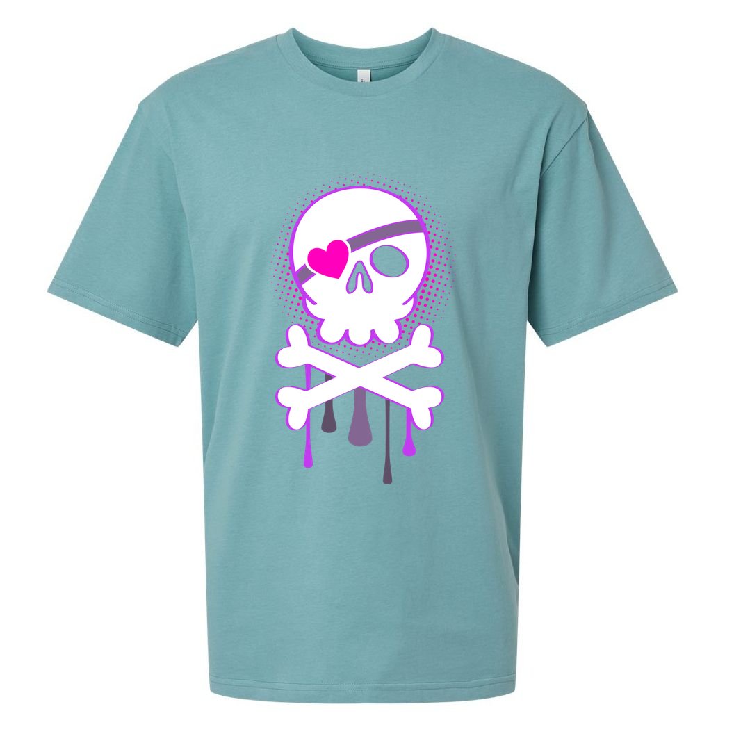 Cute Valentine Skull Eye Patch  Sueded Cloud Jersey T-Shirt