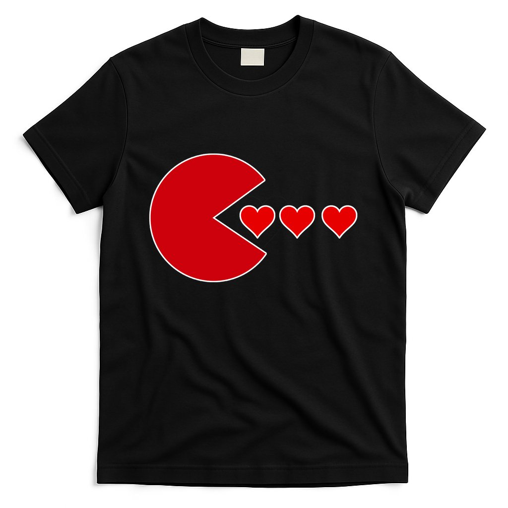 Cute Valentines Day Gamer Hear Retro T-Shirt