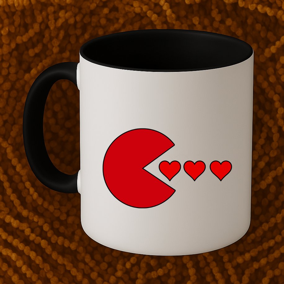 Cute Valentines Day Gamer Hear Retro Mug