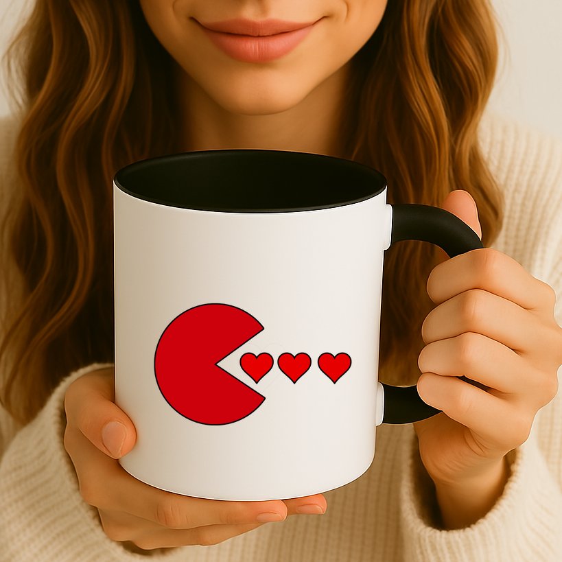 Cute Valentines Day Gamer Hear Retro Mug