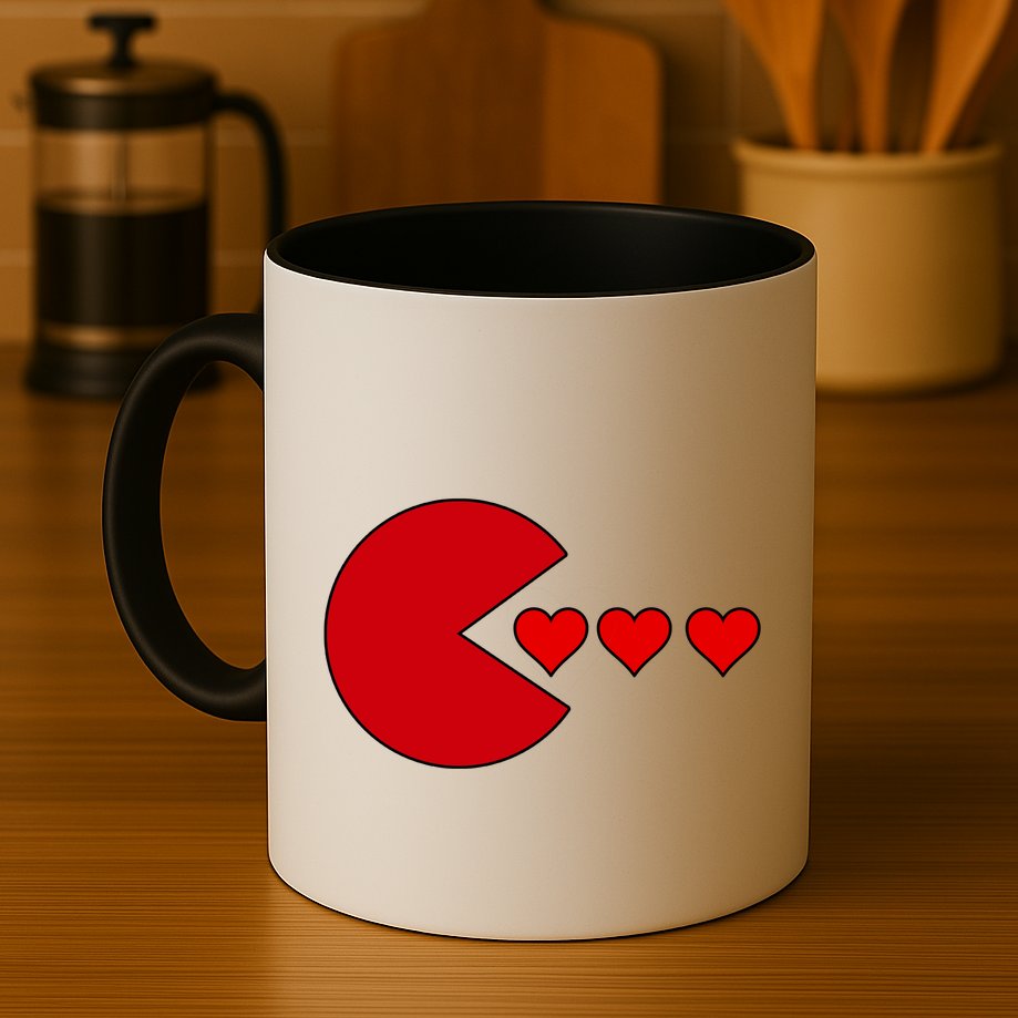 Cute Valentines Day Gamer Hear Retro Mug