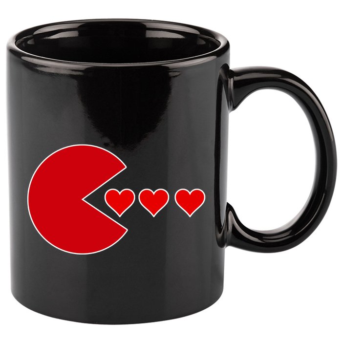 Cute Valentines Day Gamer Hear Retro 11oz C Handle Ceramic Mug