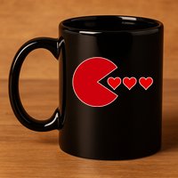 Cute Valentines Day Gamer Hear Retro 11oz C Handle Ceramic Mug