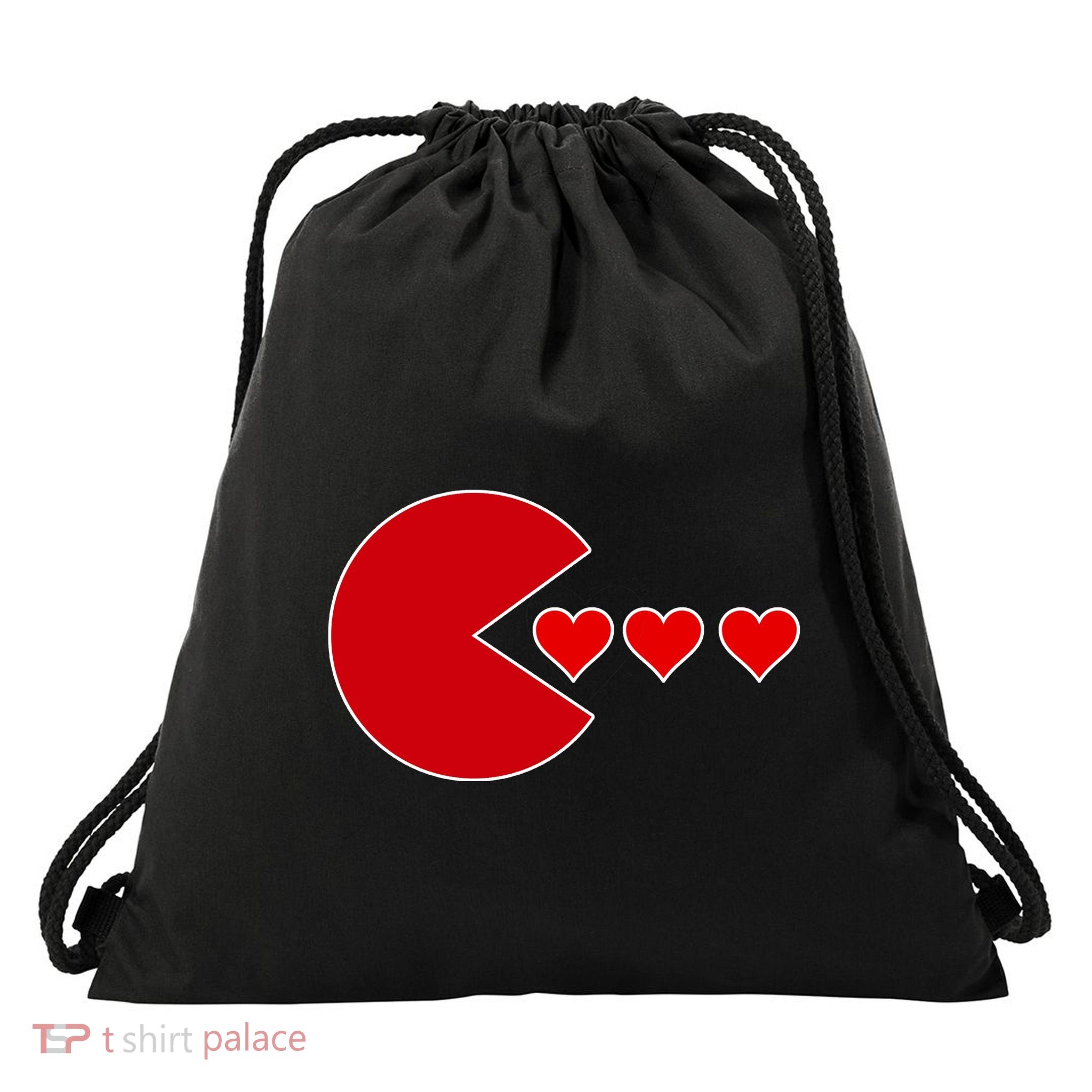 Cute Valentines Day Gamer Hear Retro Drawstring Bag