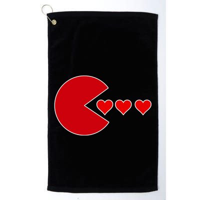 Cute Valentines Day Gamer Hear Retro Golf Towel