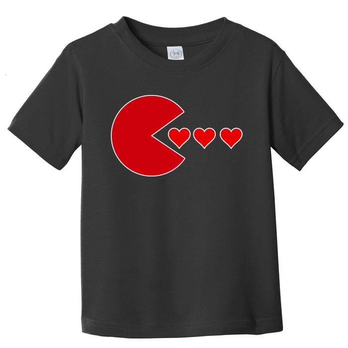 Cute Valentines Day Gamer Hear Retro Toddler T-Shirt