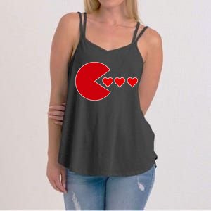 Cute Valentines Day Gamer Hear Retro Women's Strappy Tank