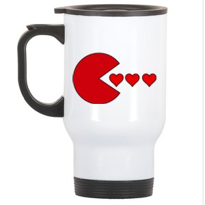 Cute Valentines Day Gamer Hear Retro Stainless Steel Travel Mug