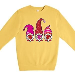 Cute Valentine's Day Gnomes Premium Crewneck Sweatshirt