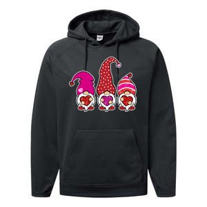 Cute Valentine's Day Gnomes Performance Fleece Hoodie