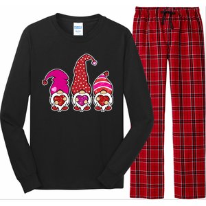 Cute Valentine's Day Gnomes Long Sleeve Pajama Set