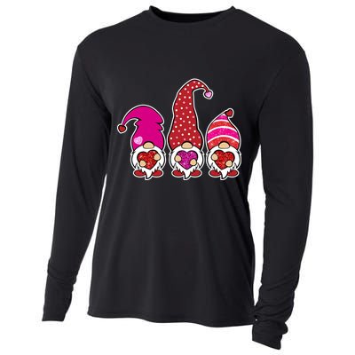 Cute Valentine's Day Gnomes Cooling Performance Long Sleeve Crew