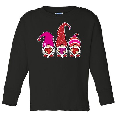 Cute Valentine's Day Gnomes Toddler Long Sleeve Shirt