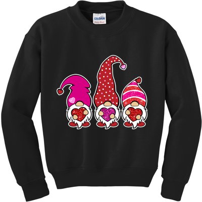 Cute Valentine's Day Gnomes Kids Sweatshirt