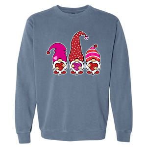 Cute Valentine's Day Gnomes Garment-Dyed Sweatshirt