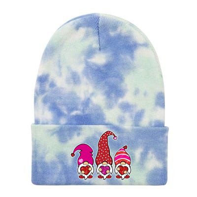 Cute Valentine's Day Gnomes Tie Dye 12in Knit Beanie