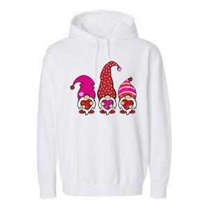 Cute Valentine's Day Gnomes Garment-Dyed Fleece Hoodie