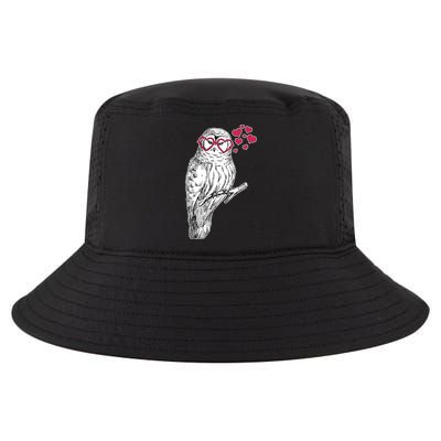 Cute Valentine's Day Heart Glasses Owl Love Cool Comfort Performance Bucket Hat