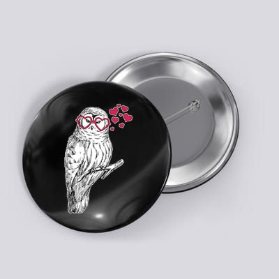 Cute Valentine's Day Heart Glasses Owl Love Button