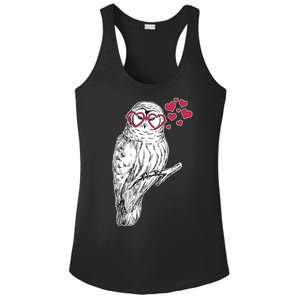 Cute Valentine's Day Heart Glasses Owl Love Ladies PosiCharge Competitor Racerback Tank