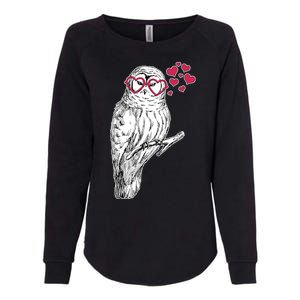 Cute Valentine's Day Heart Glasses Owl Love Womens California Wash Sweatshirt