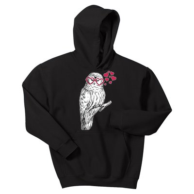 Cute Valentine's Day Heart Glasses Owl Love Kids Hoodie