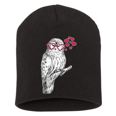 Cute Valentine's Day Heart Glasses Owl Love Short Acrylic Beanie