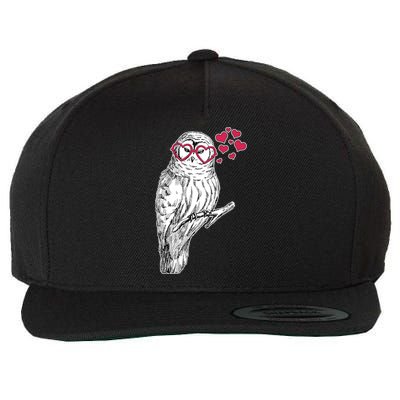 Cute Valentine's Day Heart Glasses Owl Love Wool Snapback Cap