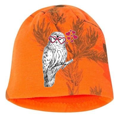 Cute Valentine's Day Heart Glasses Owl Love Kati - Camo Knit Beanie