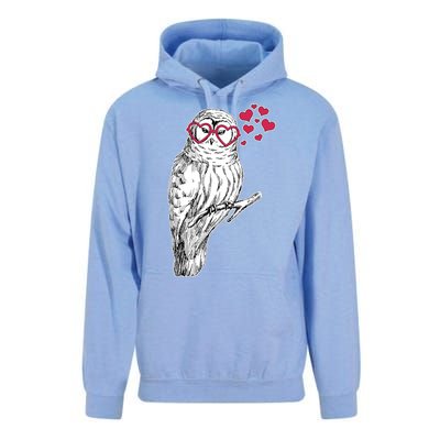 Cute Valentine's Day Heart Glasses Owl Love Unisex Surf Hoodie