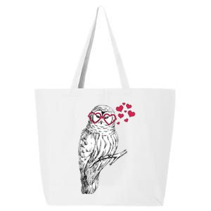 Cute Valentine's Day Heart Glasses Owl Love 25L Jumbo Tote