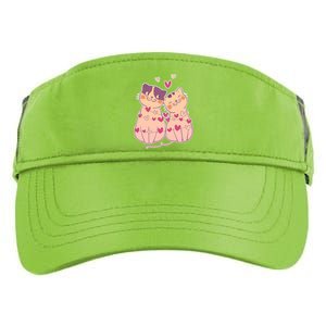 Cute Valentine's Day Kitties Adult Drive Performance Visor