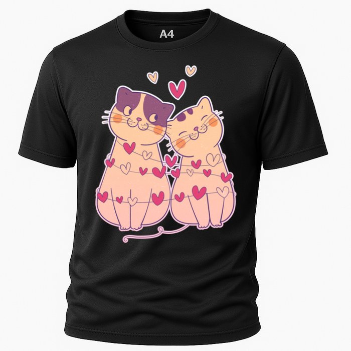 Cute Valentine's Day Kitties Cooling Performance Crew T-Shirt