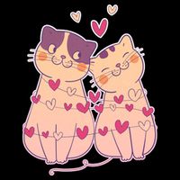 Cute Valentine's Day Kitties Sustainable Bucket Hat