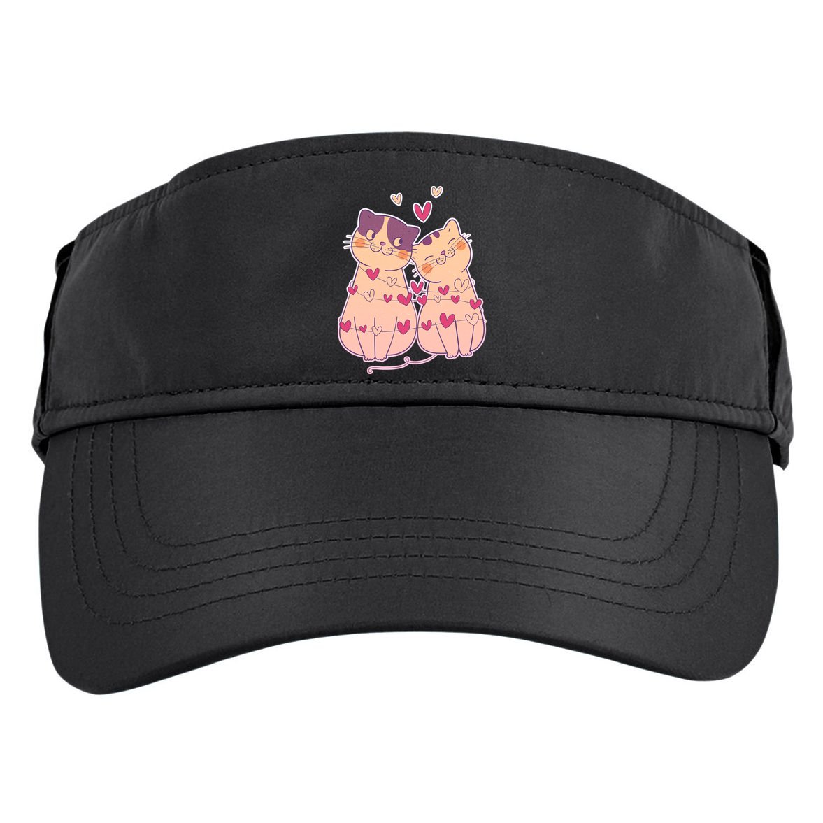 Cute Valentine's Day Kitties Adult Drive Performance Visor