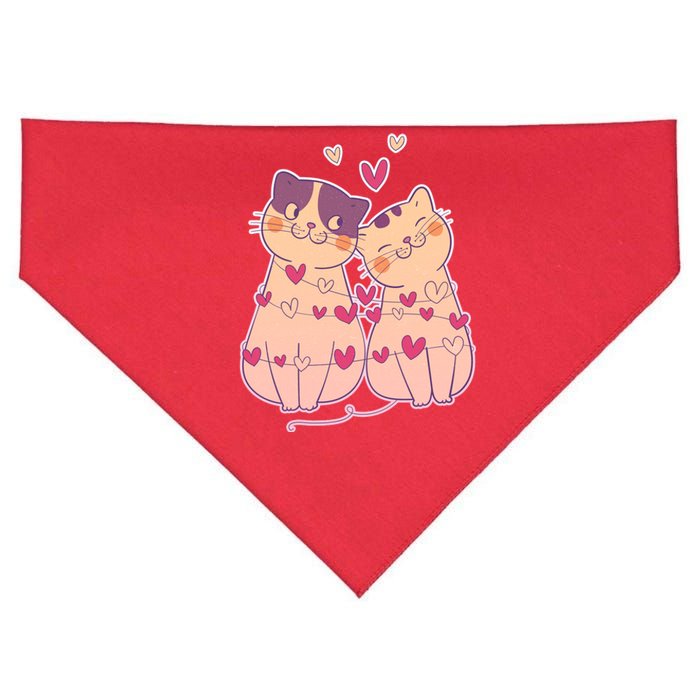 Cute Valentine's Day Kitties USA-Made Doggie Bandana