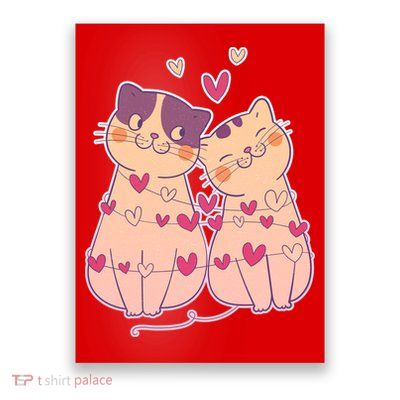 Cute Valentine's Day Kitties Poster