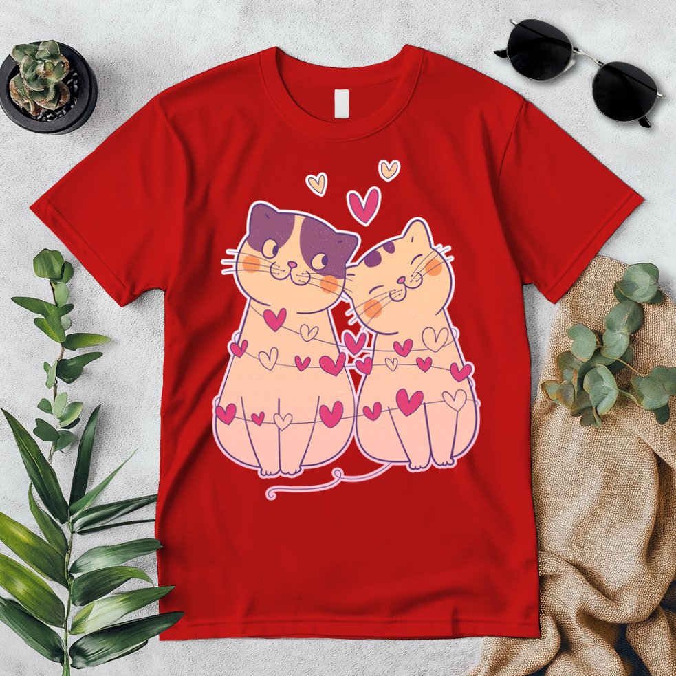 Cute Valentine's Day Kitties Premium T-Shirt