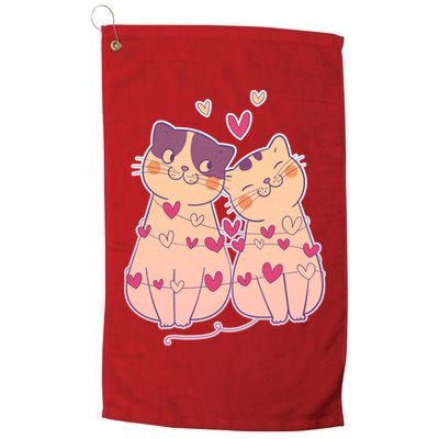 Cute Valentine's Day Kitties Golf Towel