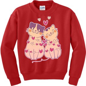 Cute Valentine's Day Kitties Kids Sweatshirt