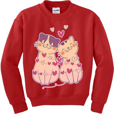Cute Valentine's Day Kitties Kids Sweatshirt