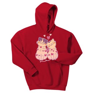 Cute Valentine's Day Kitties Kids Hoodie