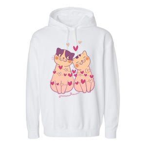 Cute Valentine's Day Kitties Garment-Dyed Fleece Hoodie