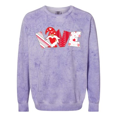 Cute Valentine's Day Love Gnome Colorblast Crewneck Sweatshirt